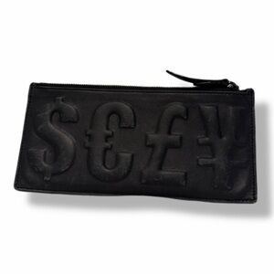 3.1 Phillip Lim SEXY Global Currency Black Leather Zip Wallet